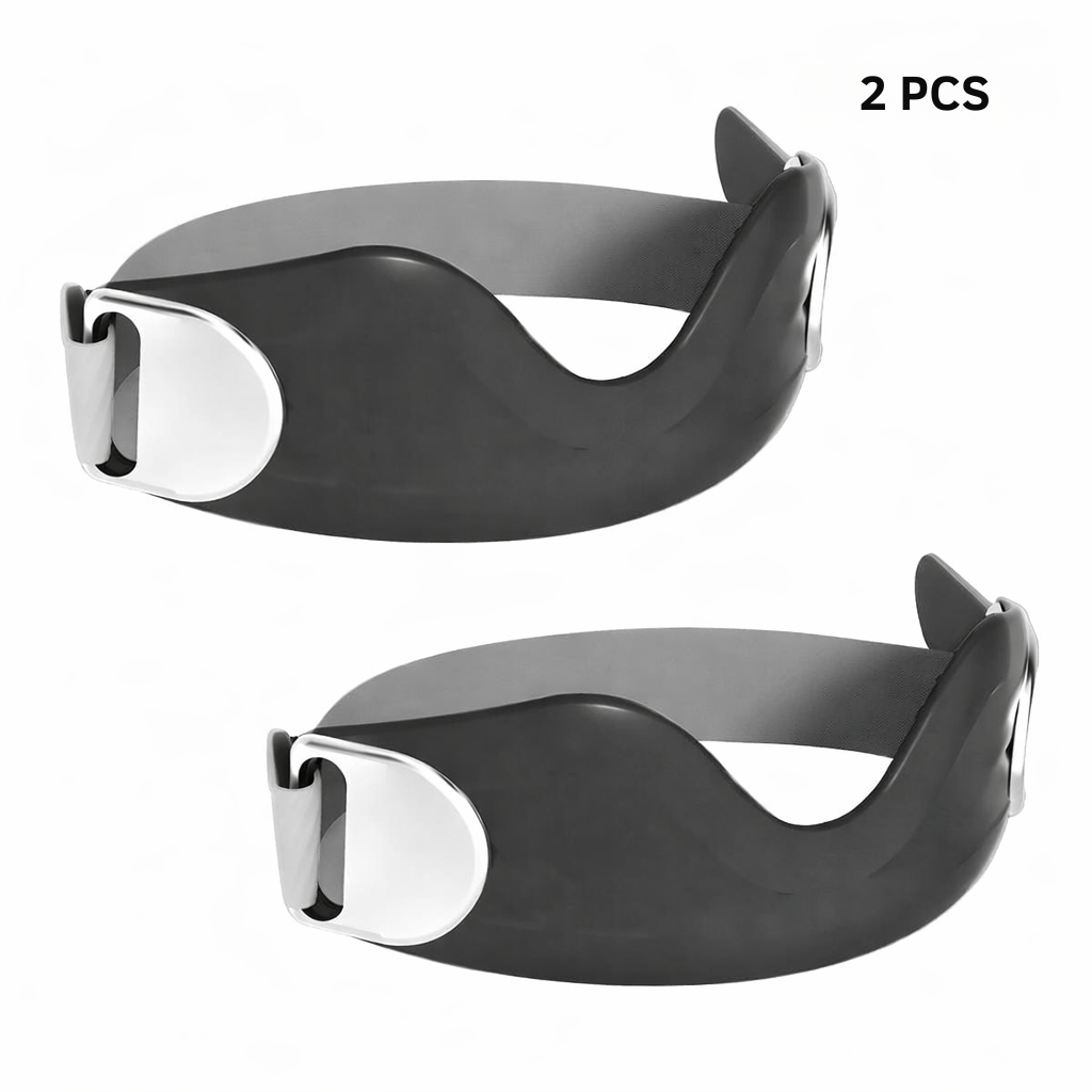 Athletic knee compression band worn by a runner for sports injury prevention and knee brace comfort.