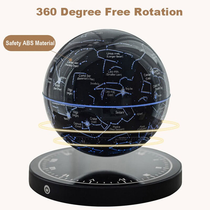 Magnetic levitation star map light suspended in midair displaying celestial constellations