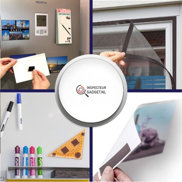 Universal double-sided magnetic mounting tape for easy DIY tool storage and home organization.