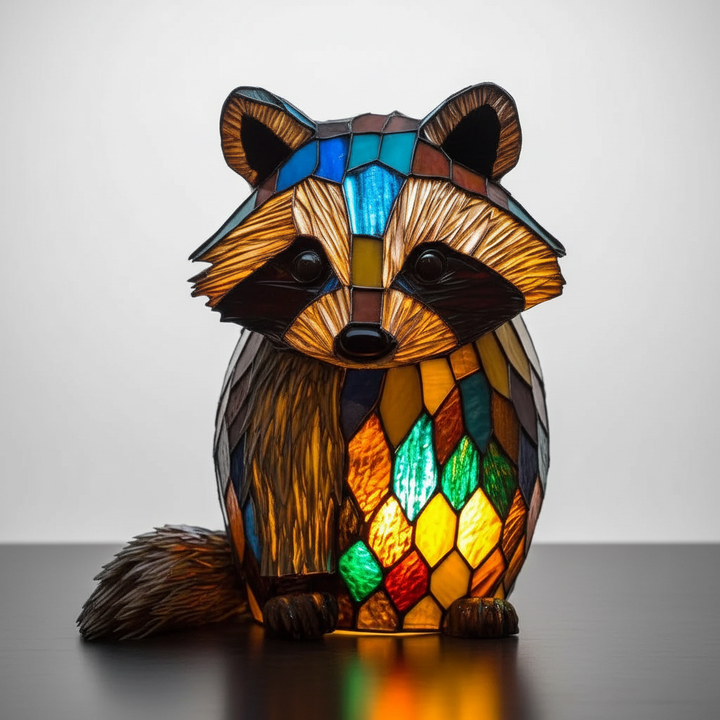 Charming mosaic nightlight shaped like a woodland or jungle animal