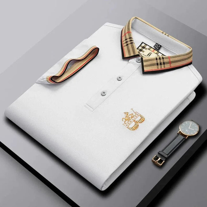 Sleeve cuff detail on casual wear mens short-sleeve polo