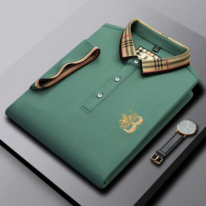 Side angle of mens short-sleeve polo shirt summer fashion