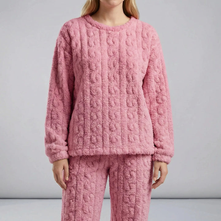 Comfortable long sleeve sleepwear bottoms featuring an elastic waistband for loungewear