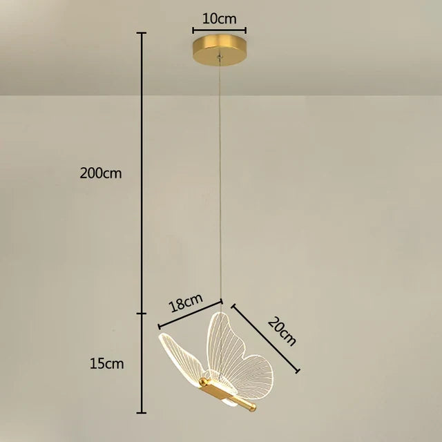 Stylish butterfly pendant light hanging as a decorative home lighting fixture