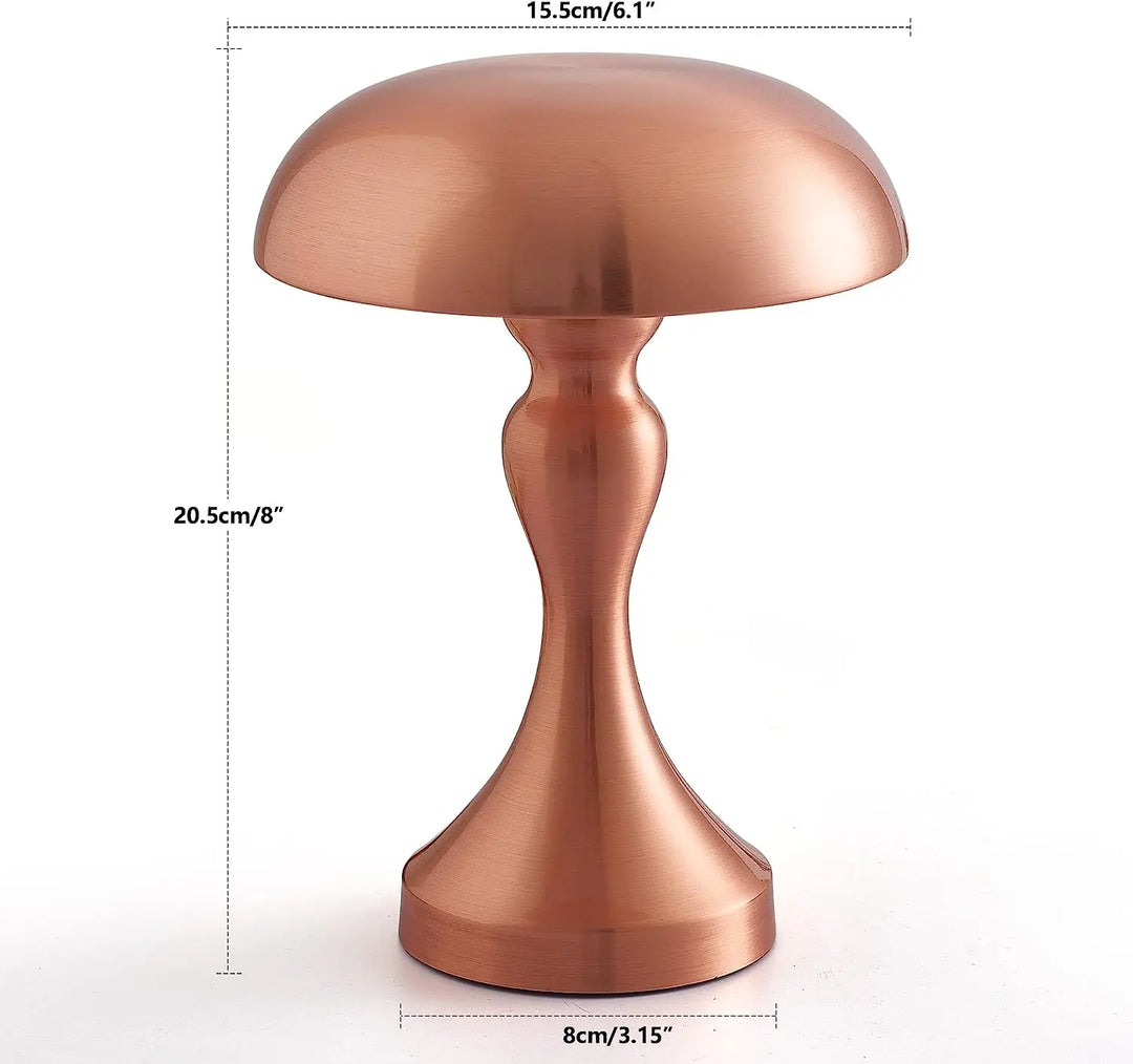 Bedside lamp turned on in a dimly lit room for ambient evening lighting