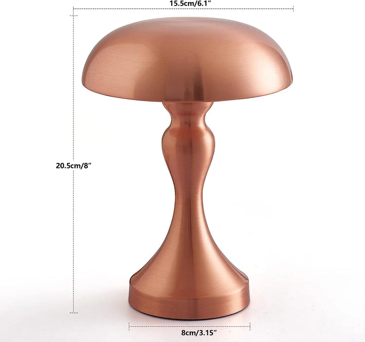 Bedside lamp turned on in a dimly lit room for ambient evening lighting