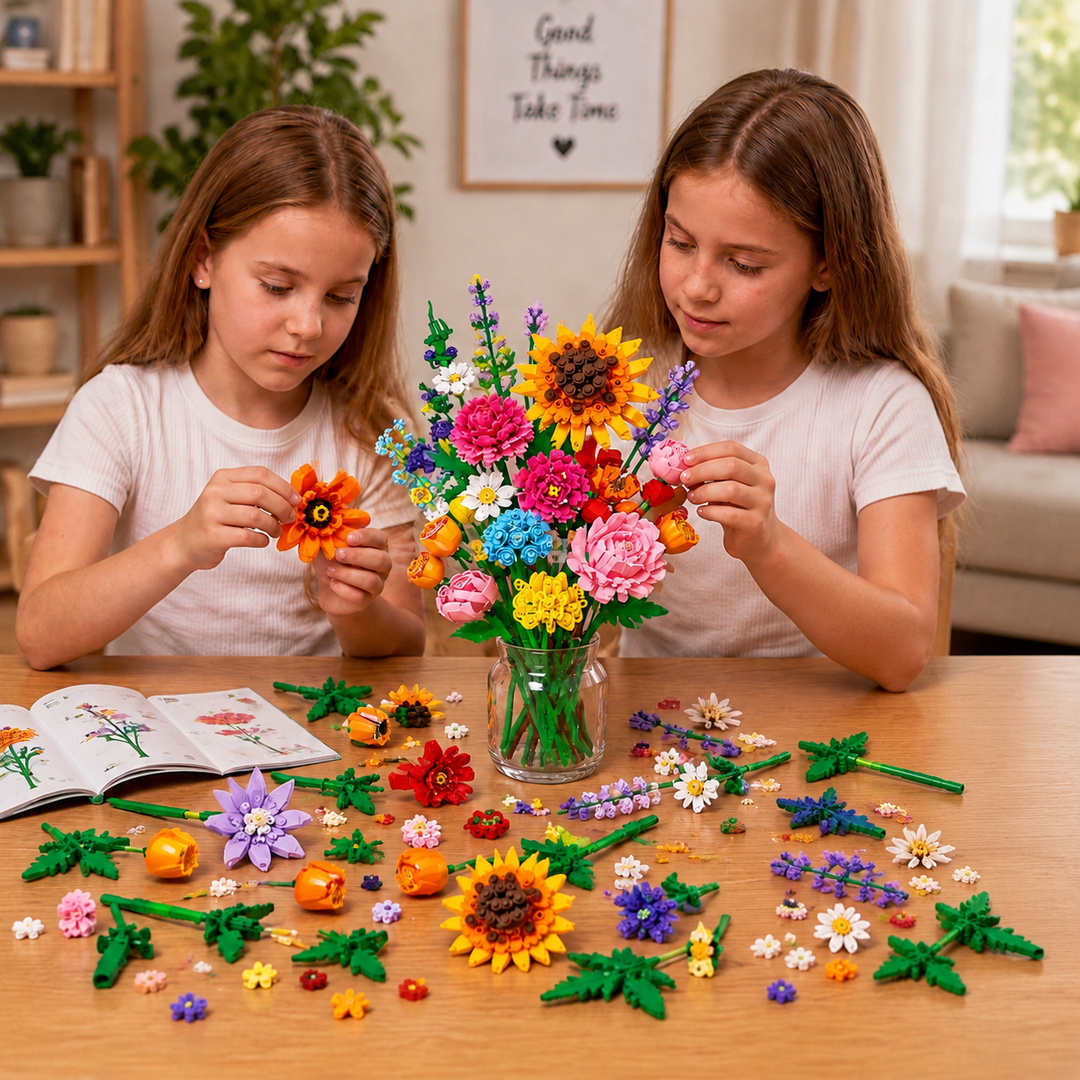 Kids Christmas Building Block Flower Bouquet Advent Calendar main gallery view