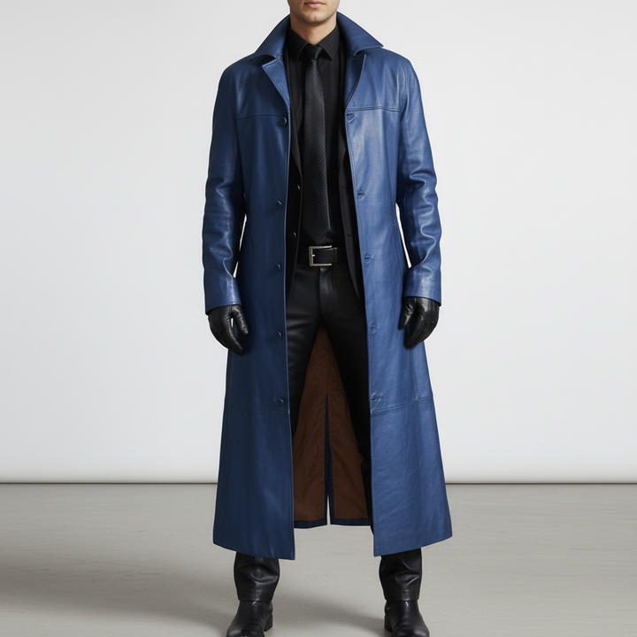 Close-up detail of men's formal coat buttons and lapel collar for elegant outerwear fashion
