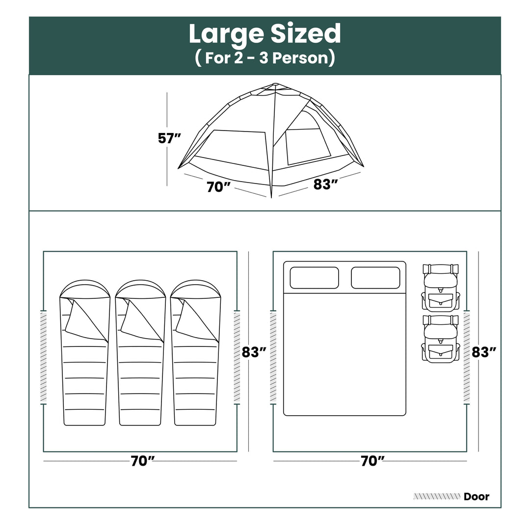 Backpacking and outdoor camping tent zipped closed with guy lines