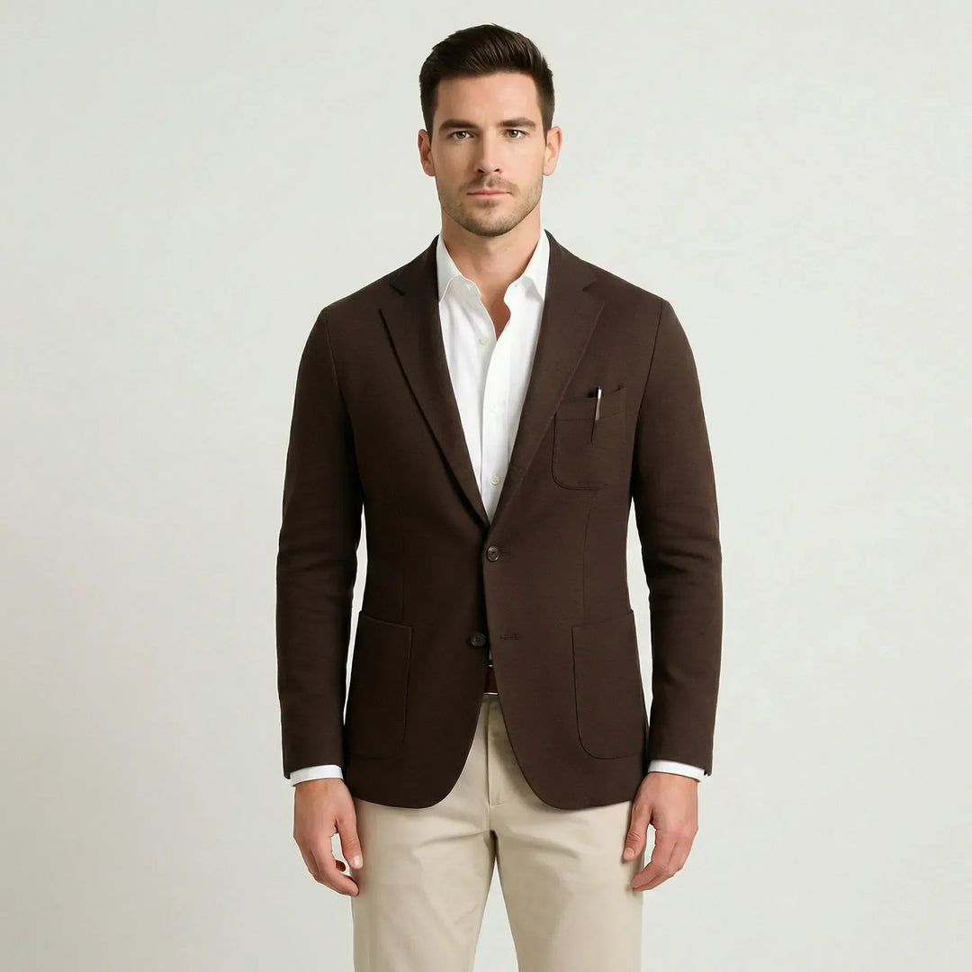 Full length shot of a man wearing a stylish mens business casual blazer