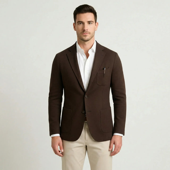 Full length shot of a man wearing a stylish mens business casual blazer