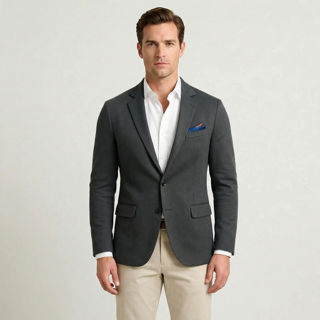 Inner lining and pocket detail of the versatile mens lightweight blazer