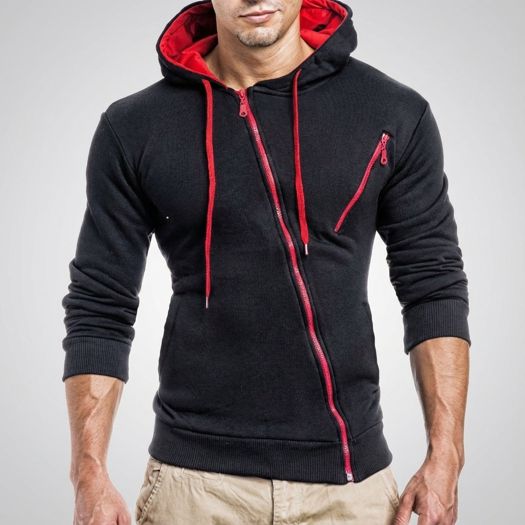 Donny | Men’s Asymmetric Zip Hooded Jacket
