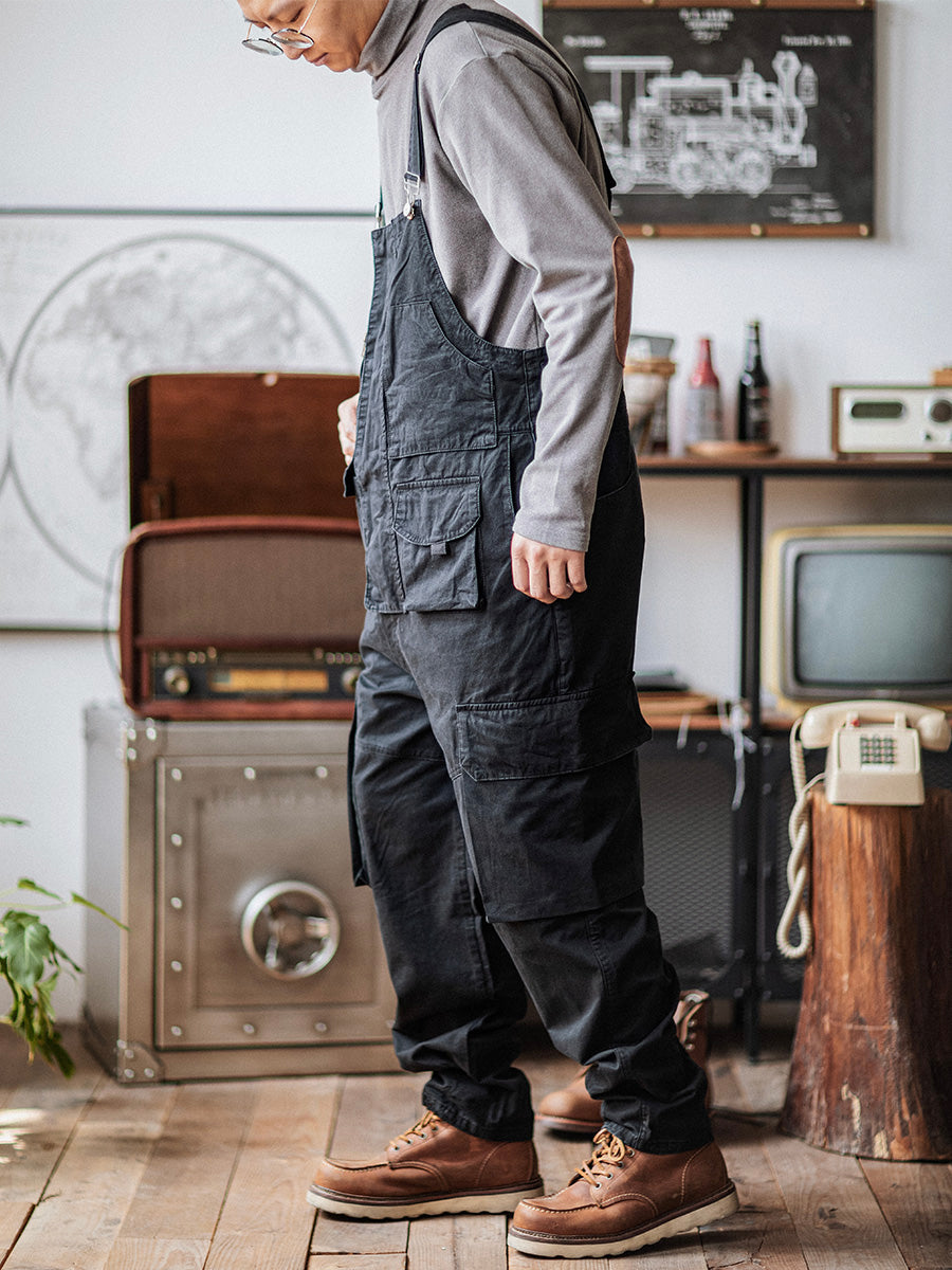 Close-up of utility pocket stitching on men's fashion workwear