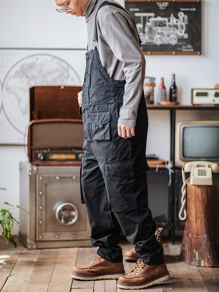 Close-up of utility pocket stitching on men's fashion workwear