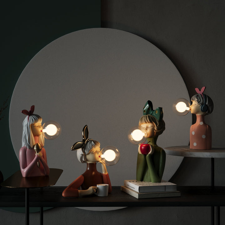 Side profile of the decorative lamp highlighting its unique artistic silhouette