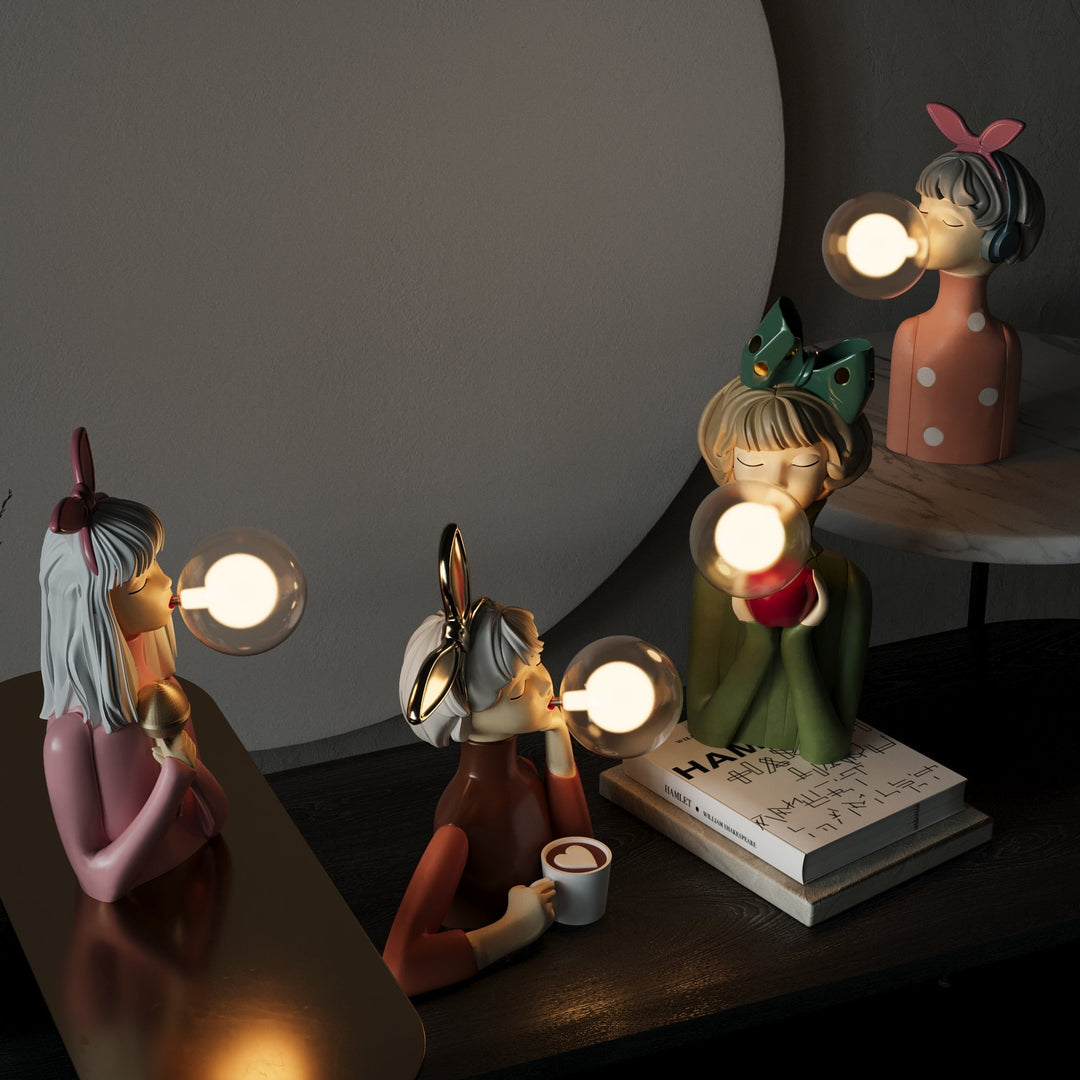 Aesthetic table lamp casting soft shadows, perfect for modern interior design