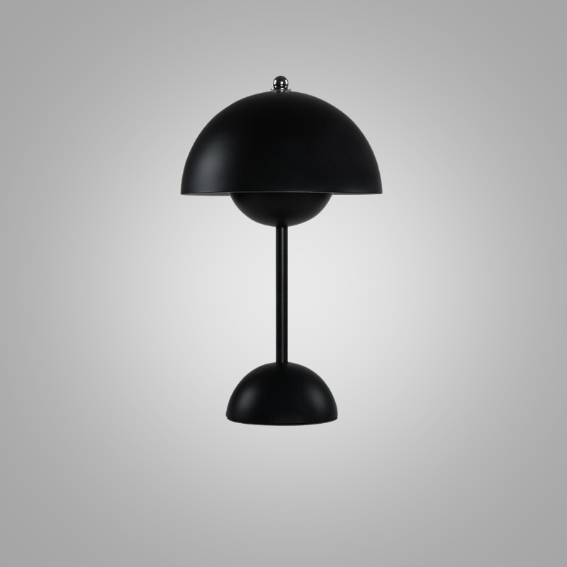Dimmable wireless table lamp showcasing its sleek silhouette and matte finish