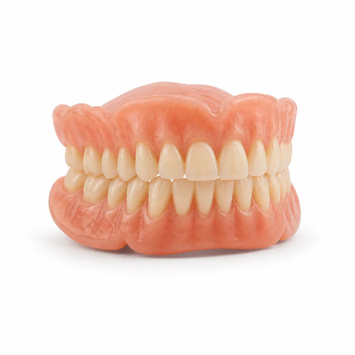 Complete heat-moulded custom fit denture kit in natural ivory