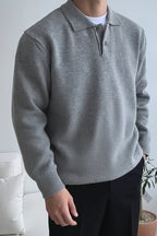 Davis | Men’s Button-Placket Knit Polo Sweater