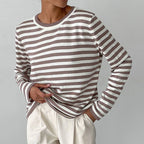 Vien | Women’s Striped Knit Long Sleeve Crew Neck Sweater