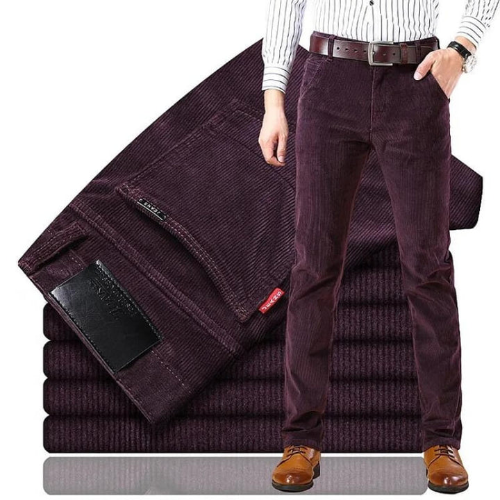 Back view of mens slim fit trousers showing pockets and tailoring in vintage style fashion