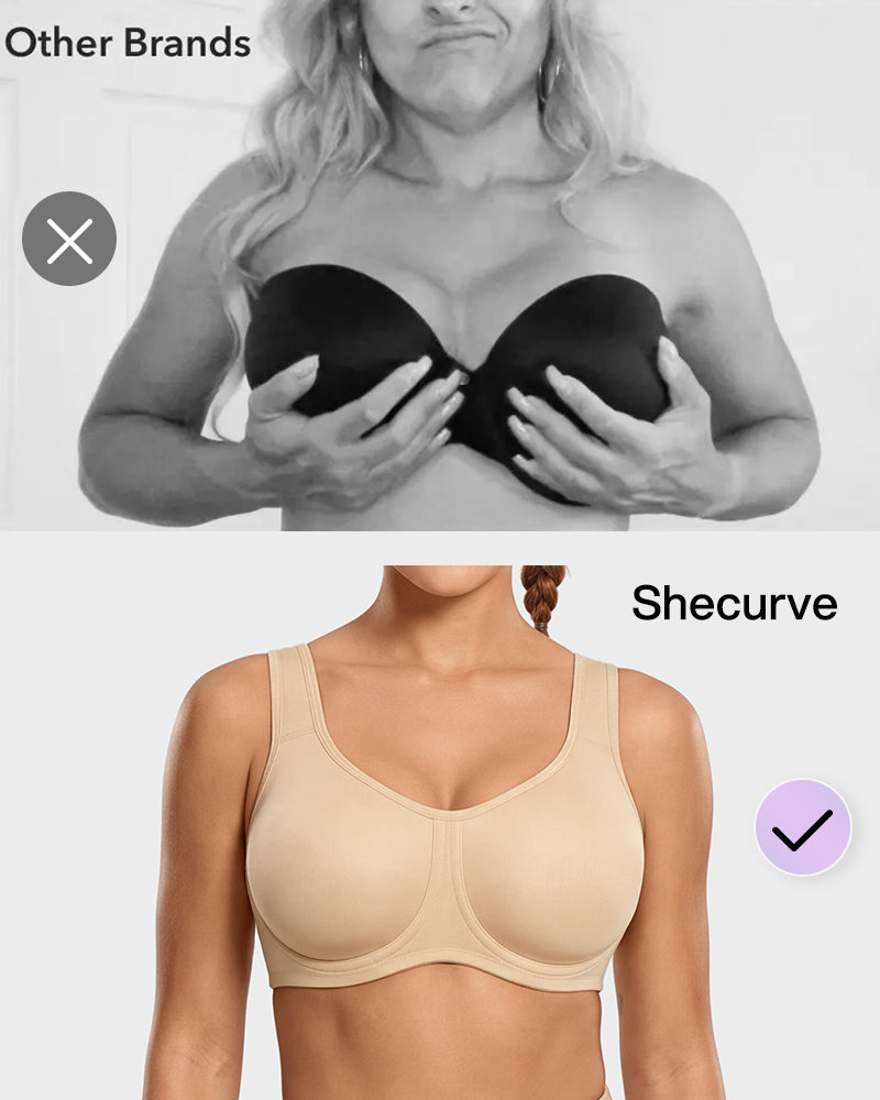 Close up of high impact bra moisture-wicking breathable fabric