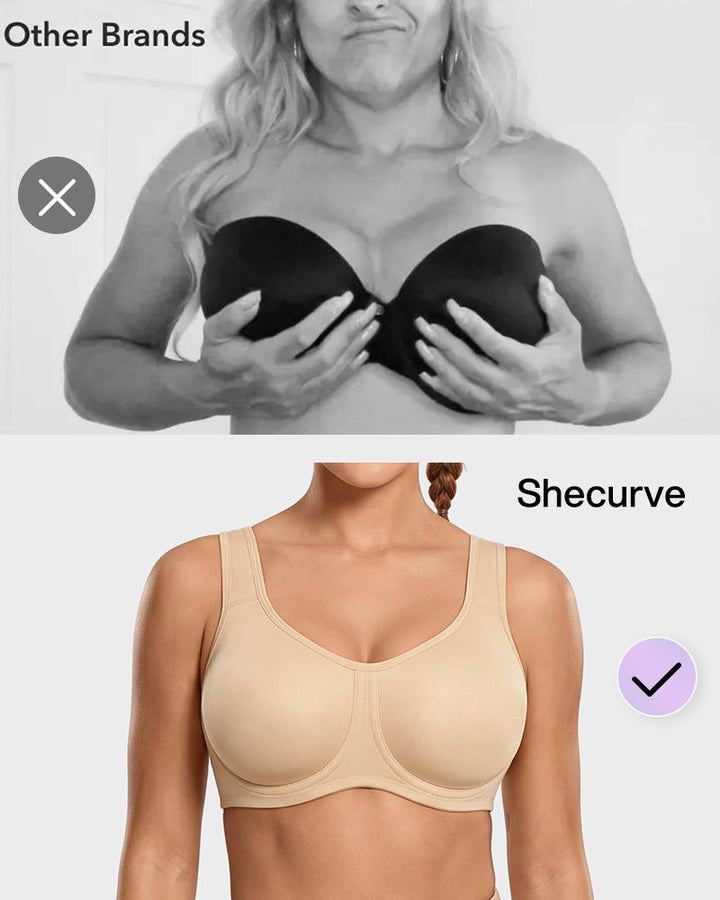 Close up of high impact bra moisture-wicking breathable fabric