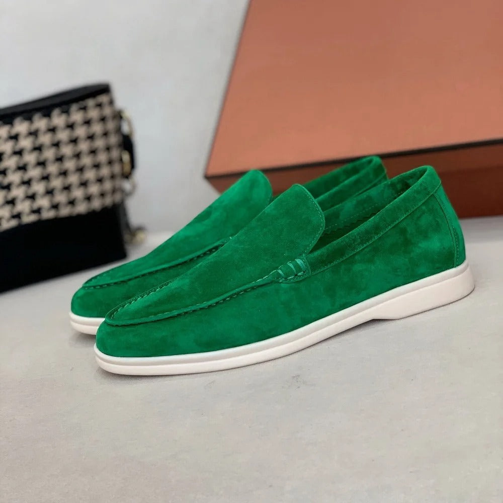 Flexible rubber outsole detail on comfortable mens casual loafers
