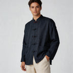 Men’s Mandarin Collar Button Up Shirt