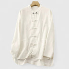 Men’s Mandarin Collar Button Up Shirt