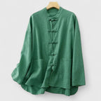 Men’s Mandarin Collar Button Up Shirt