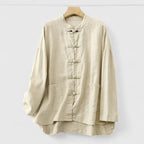 Men’s Mandarin Collar Button Up Shirt