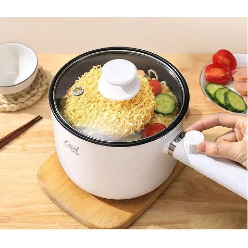 Countertop electric cooker with steamer attachment for healthy cooking