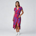 Women’s Floral Wrap Midi Dress