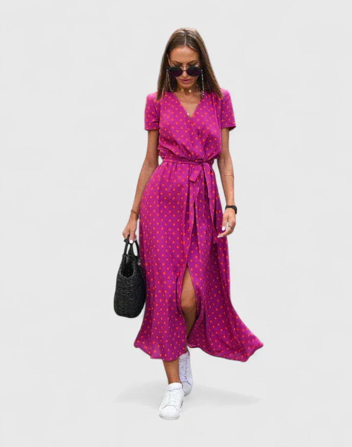 Women’s Floral Wrap Midi Dress