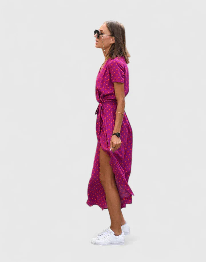 Women’s Floral Wrap Midi Dress