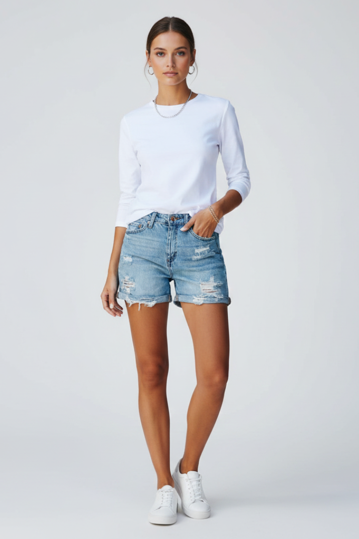 Women’s Distressed Denim Shorts