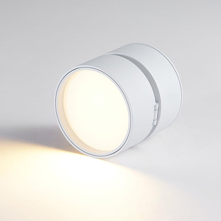 Minimalist ceiling spotlight viewed from a low angle