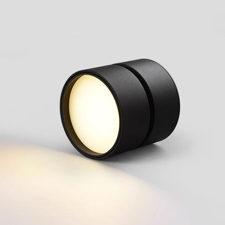 Minimalist lighting solution with pivoting spotlight head
