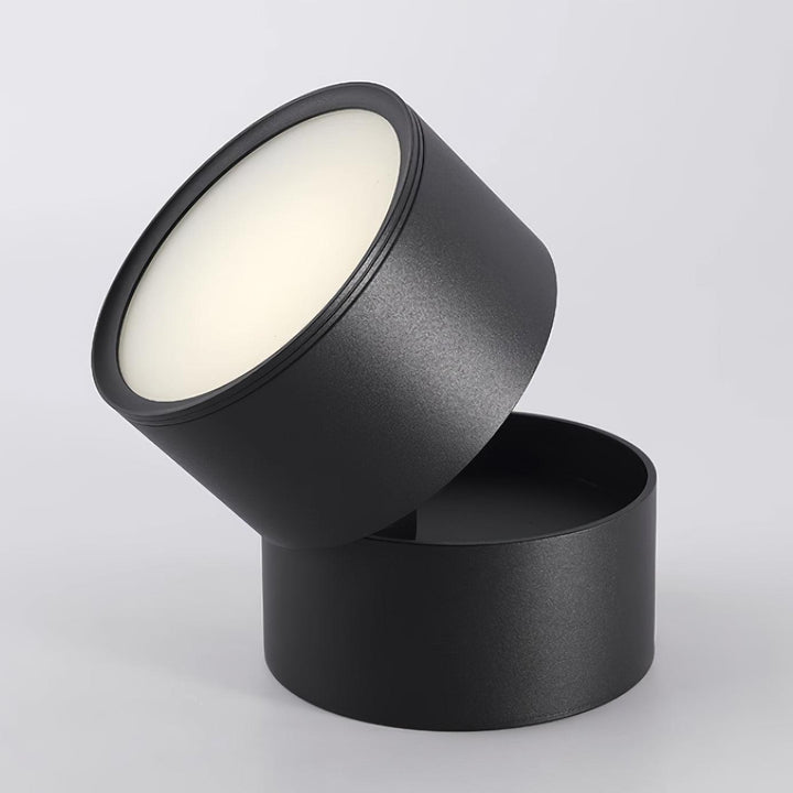 Adjustable ceiling light showcasing metal housing details