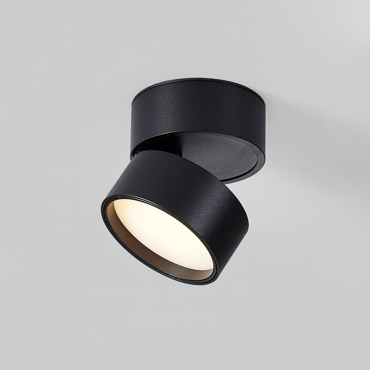 Pivoting interior light fixture for targeted room illumination