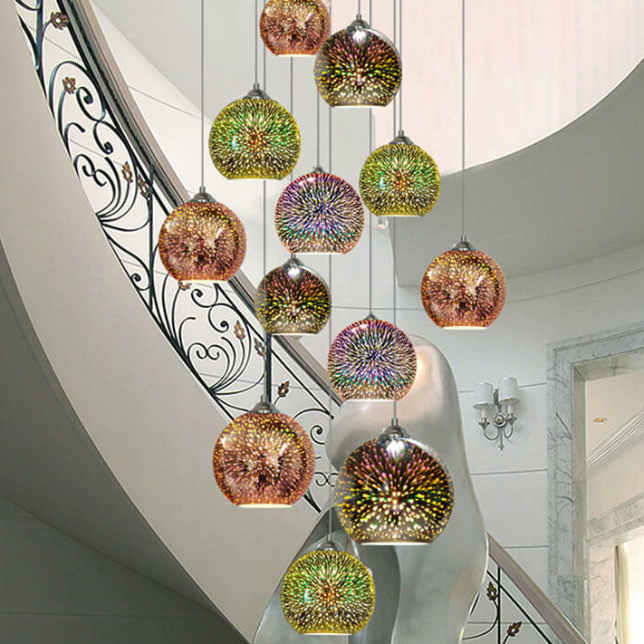 Stylish modern decor pendant light viewed from a low angle