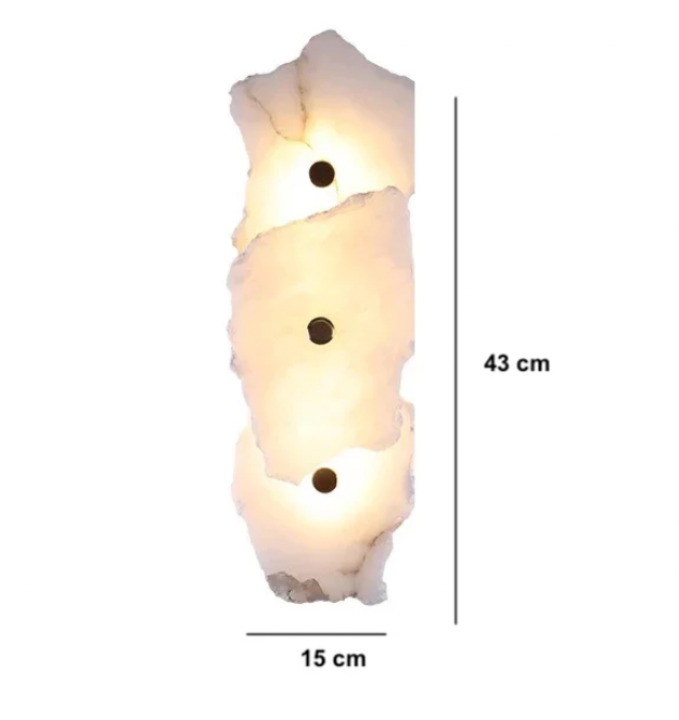 Architectural modern lighting piece with premium alabaster and efficient LEDs