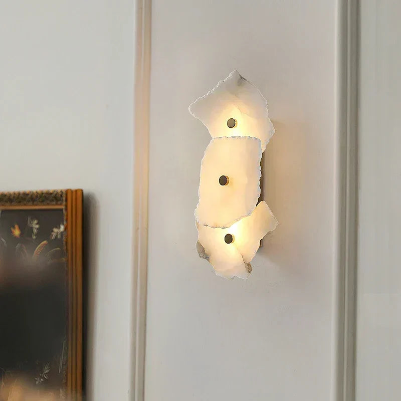 Close-up of the overlapping translucent panels and metallic accents