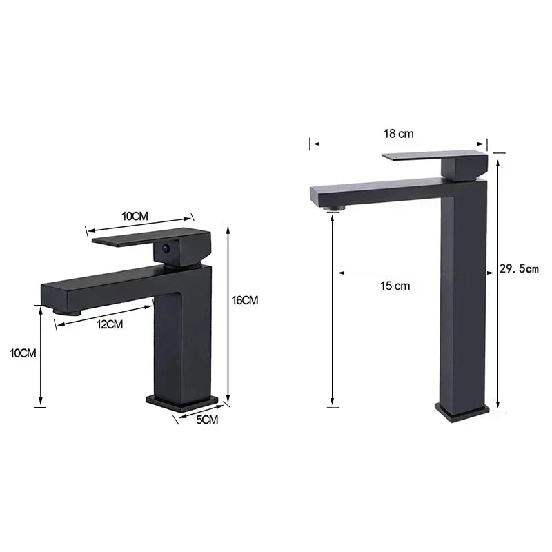 Angle view of the modern black faucet ideal for home improvement and basin upgrades