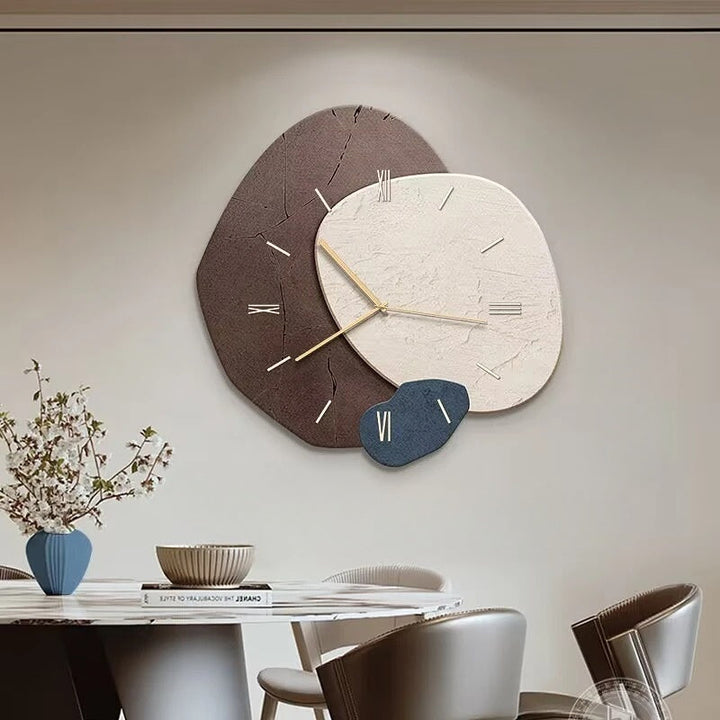 Decorative modern clock with USB lamp glowing softly in a dim interior setting