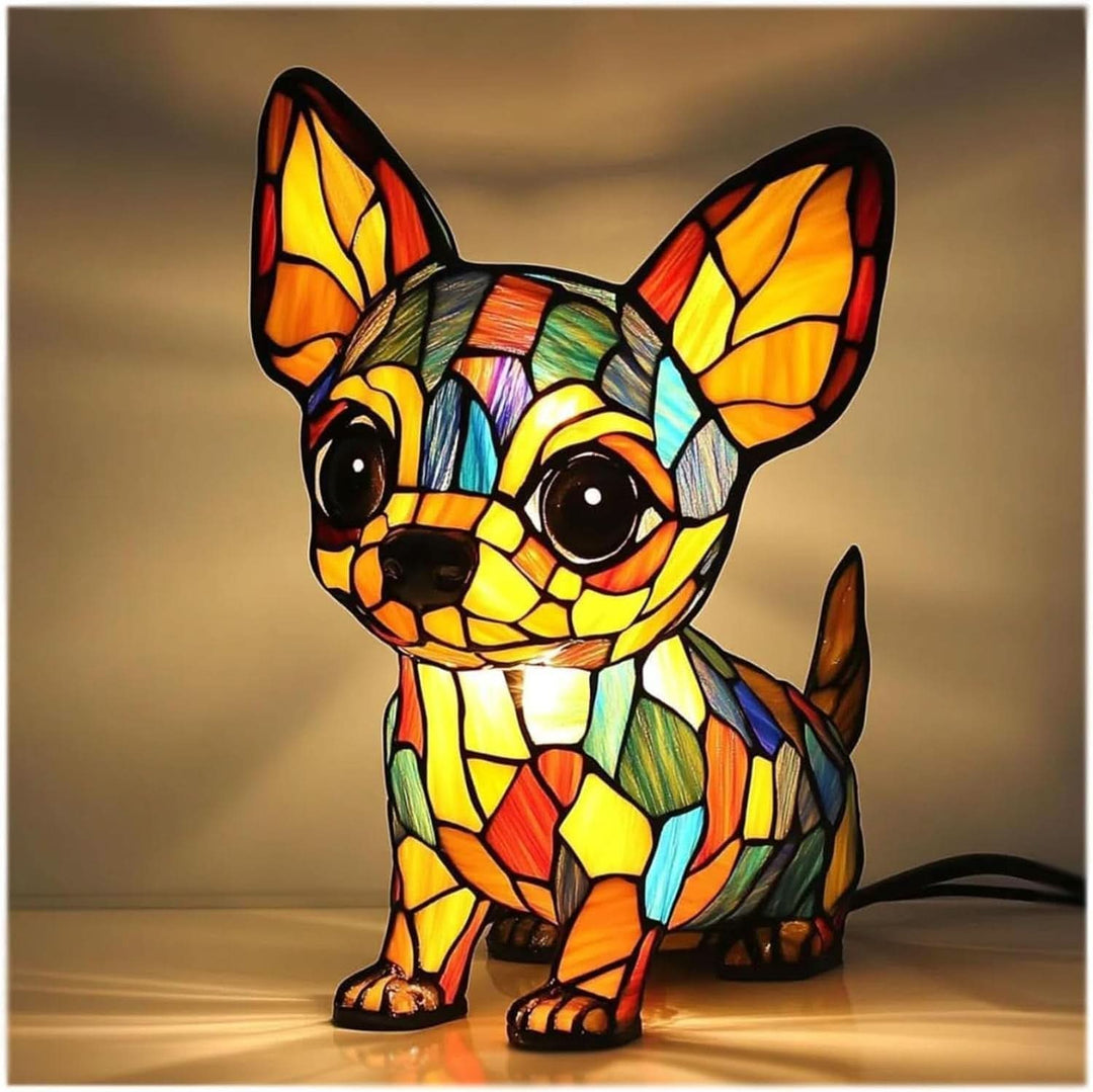 Unique animal lamp adding charm and glow to living room shelves