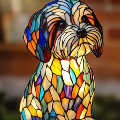 Artistic animal themed night light plugged in and glowing brightly