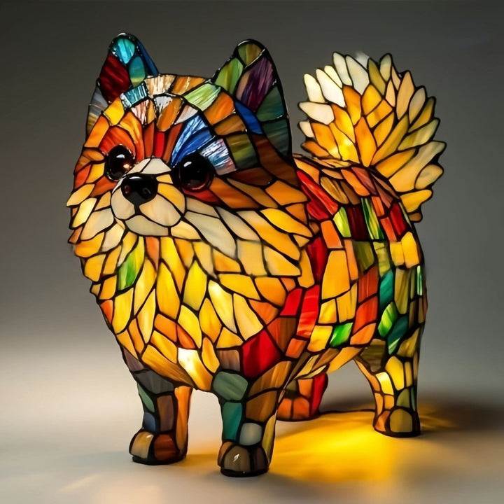 Decorative USB lamp casting beautiful patterns on a wooden desk